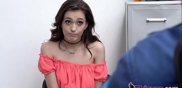  Small tits shoplifter teen is ready to fuck with this hot officer.